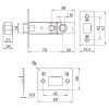 Picaportes - Picaporte MOD7 70 mm Hierro Latonado