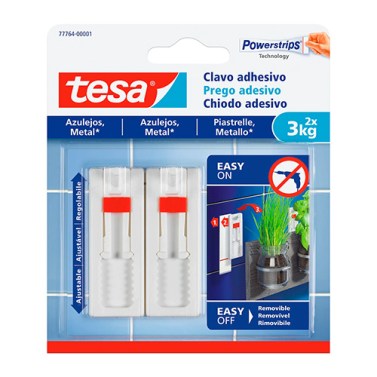 Clavo Adhesivo Ajustable Tesa Hasta 3 Kg Blíster 2uds