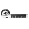 Manivelas con roseta - Juego Manivelas Tubular Punteada con Roseta 8028 Cromo y Negro