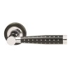 Manivelas con roseta - Juego Manivelas Cónica Punteada con Roseta 8031 Cromo y Negro