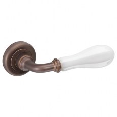 Juego Manivela con Roseta 808 RK DEV Marrón Porcelana Blanca