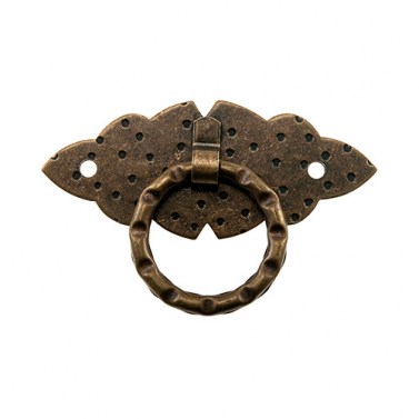 Tirador Anilla Horizontal 80A 90x40 mm Anticuario
