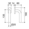 Fallebas y Cremonas para Ventanas - Maneta Ventana Curva 8302 Inox
