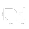 Pomo Aluminio 865 34 mm Blanco Mate