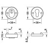 Bocallaves - Escudo y Bocallave Seguridad Regulable HAFELE 55 mm Inox