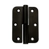 Bisagra Hierro Negro Mate 90x65 mm Derecha Redondeada