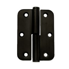 Bisagra Hierro Negro Mate 90x65 mm Izquierda Redondeada