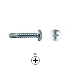 Tornillos y Tacos - Tornillo 7504N Broca Rosca Chapa 3,5x13 Cabceza Alomada Zincado Caja 500