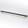 Tirador Mix 320 mm Arce Barniz Wengué y Oro Cepillado