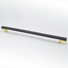 Tirador Mix 320 mm Arce Barniz Wengué y Oro Cepillado