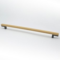 Tirador Mix 320 mm Roble Barniz Transparente y Negro Mate
