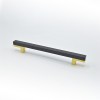 Tirador Mix 160 mm Arce Barniz Wengué y Oro Cepillado