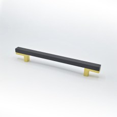 Tirador Mix 160 mm Arce Barniz Wengué y Oro Cepillado