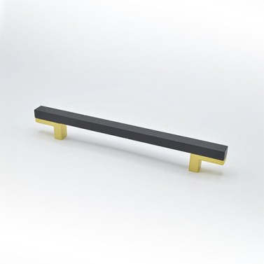 Tirador Mix 160 mm Arce Barniz Wengué y Oro Cepillado