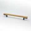 Tirador Mix 160 mm Roble Barniz Transparente y Negro Mate
