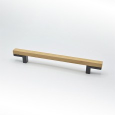 Tirador Mix 160 mm Roble Barniz Transparente y Negro Mate