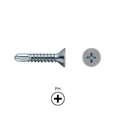 Tornillo 7504P Broca Rosca Chapa 4,2x32 Cabeza Avellanada Zincado Caja 250