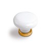 Pomo Porcelana Blanca 950 Base Dorada Ø37