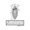 Tirador Anilla Vertical 95VA 65x27 mm Negro
