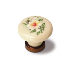 Pomo Porcelana 9771 Marfil y Bronce Viejo