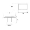 Pomos mueble - Pomo A13 Pequeño Piel Marrón