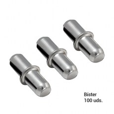 Blíster 100 uds. Soporte Estante D5 mm Cromo Brillo