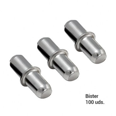 Blíster 100 uds. Soporte Estante D5 mm Cromo Brillo