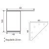 Pata Cocina Regulable 40x40 mm Base Triangular H120 mm