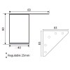 Pata Cocina Regulable 40x40 mm Base Triangular H80 mm