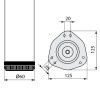 Pata Regulable 870 mm Ø60mm Níquel Satinado