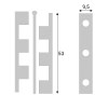 Bisagra A502 Zamak con Pasador 53 mm Cromo