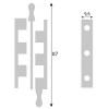 Bisagra A505 Zamak con Pasador y Remates 87 mm Latonado