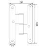Pernios de H - Pernio Aluminio 100x58 mm Níquel Satinado Izquierda