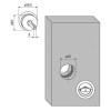 Cerraduras puerta corredera - Kit Tirador Corredera de Paso Ø48 mm Cromo Satinado