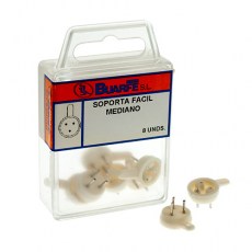 Perchas - Colgador Soporta Fácil Mediano Blanco Blíster 8 Uds