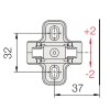 Base Bisagra Ferrari Clip H4,5 Reversible Níquel
