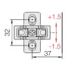 Base Bisagra Ferrari Clip H4,5 Regulable Níquel