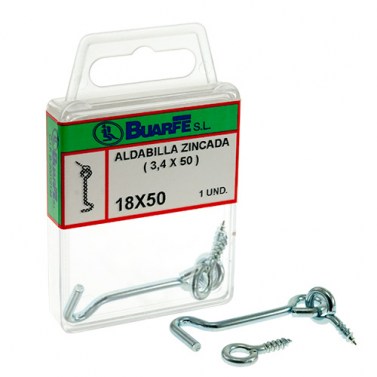 Fallebas y Cremonas para Ventanas - Aldabilla Zincada 18x50 Blíster 1ud