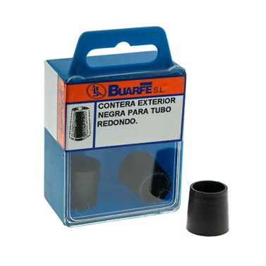 Contera Exterior Redonda 20 mm Negro Blíster 2uds