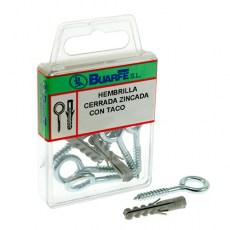 Hembrilla Cerrada Zincada 19x60 con Taco Gris (6) Blíster 7uds