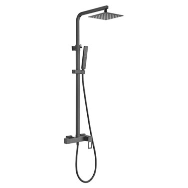 Accesorios y ayudas baño - IMEX Conjunto Ducha Monomando SUECIA Negro Mate