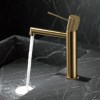 Accesorios y ayudas baño - IMEX Grifo Monomando Lavabo LINE Oro Cepillado