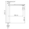 Accesorios y ayudas baño - IMEX Grifo Baño Caño Alto URAL Negro Mate