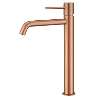 IMEX Grifo Baño Caño Alto MONZA Oro Rosa Cepillado