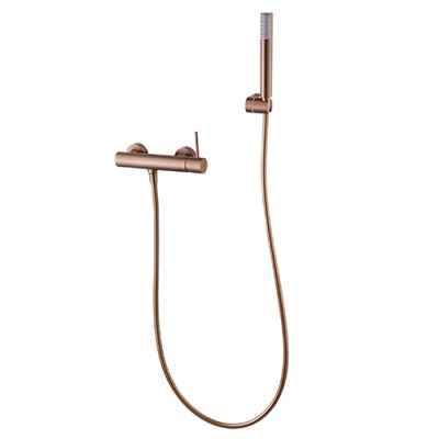 Accesorios y ayudas baño - IMEX Conjunto Ducha Monomando Empotrado MONZA Oro Rosa Cepillado