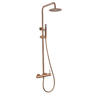 Accesorios y ayudas baño - IMEX Conjunto Ducha Monomando Monza Oro Rosa Cepillado