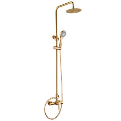 IMEX Conjunto Ducha Monomando Roma Oro Cepillado