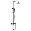 IMEX Conjunto Ducha Monomando LINE Negro Mate