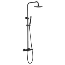 IMEX Conjunto Ducha Monomando LINE Negro Mate
