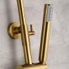 IMEX Conjunto Ducha Monomando LINE Oro Cepillado